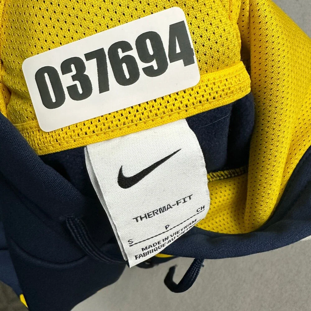 Michigan Wolverines Hoodie Men Small Navy Nike On Field Therma Fit Sweatshirt S